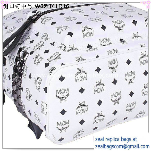 High Quality Replica MCM Medium Stark Backpack MC2446 White